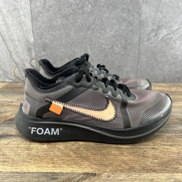 Nike Zoom Fly Off White Black Silver Size 4.5 Mens Size 6 Womens Sneakers - Picture 2 of 16